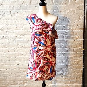 J Crew off shoulder linen blend dress